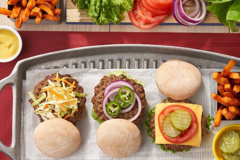 Nutrisystem Hamburgers with different toppings