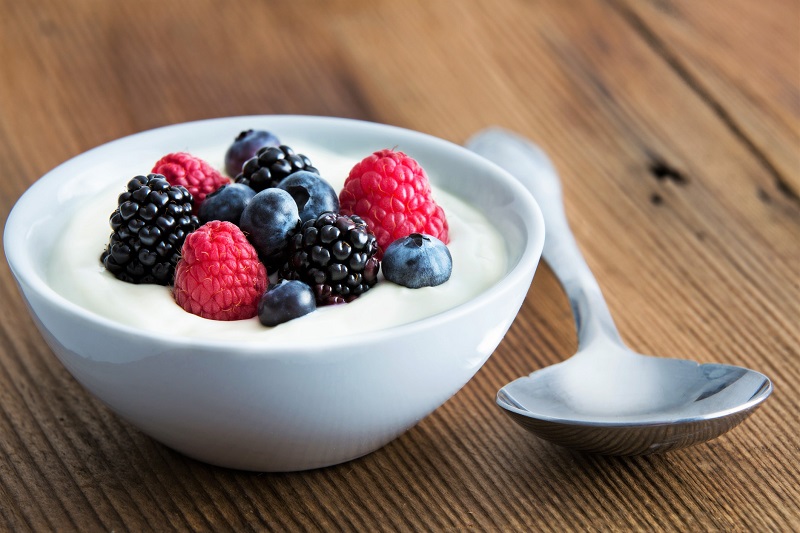 fresh berries and yogurt