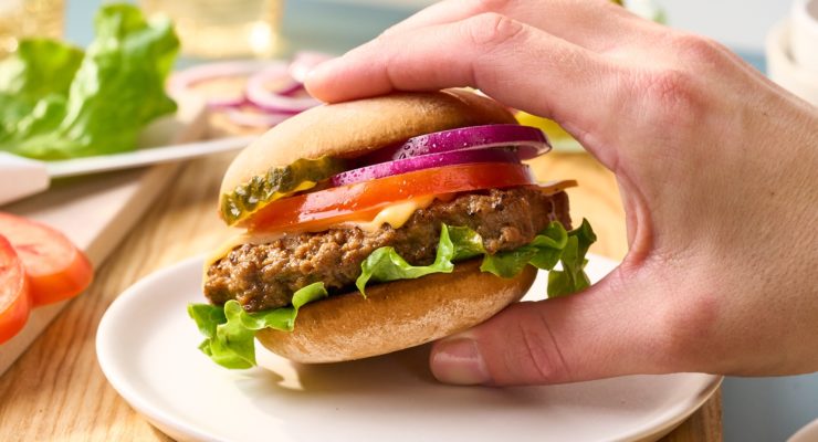 Nutrisystem hamburger with toppings